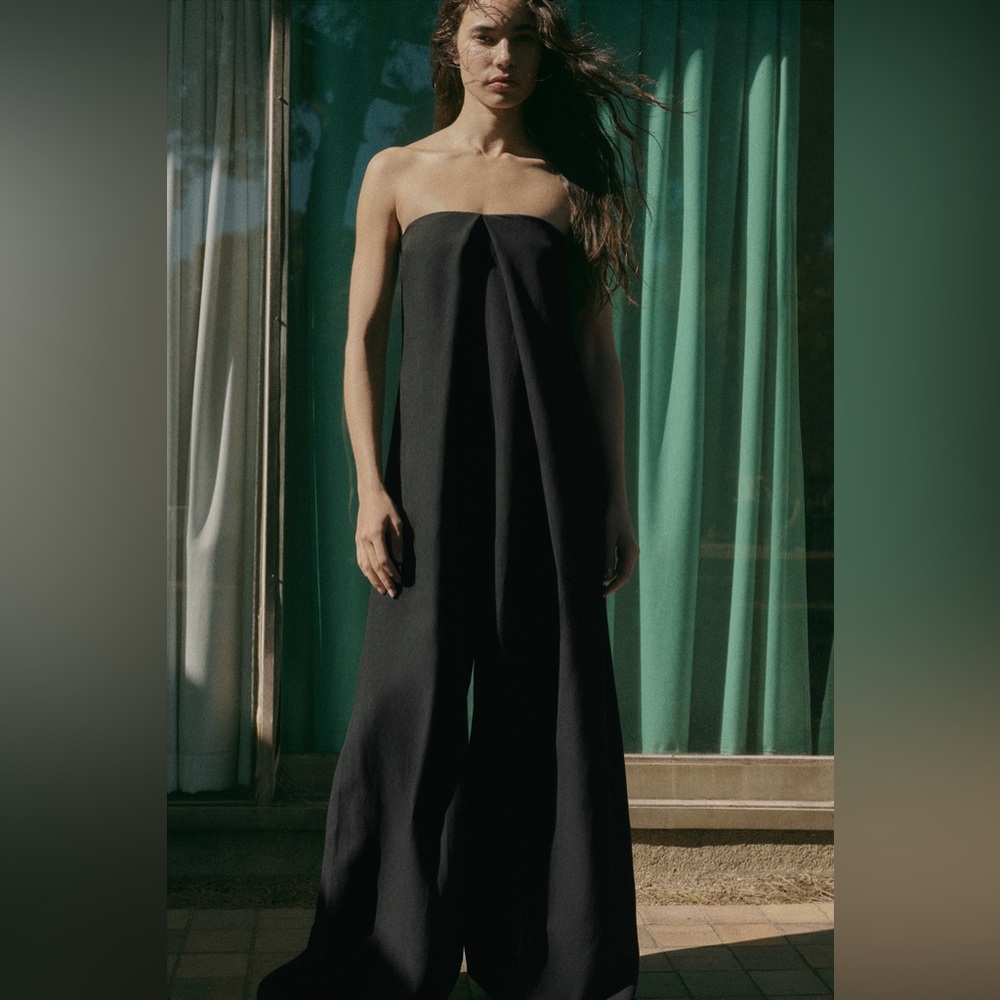 Zara VOLUMINOUS strapless jumpsuit